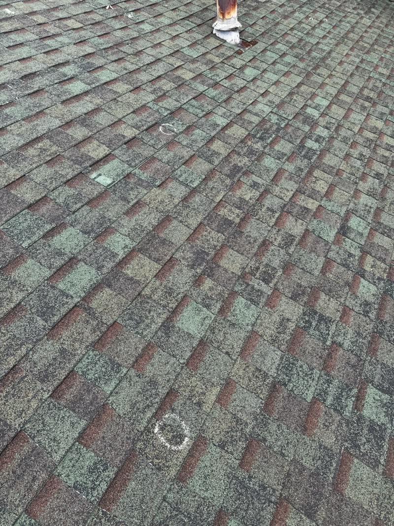 Before photo 8 — Dallas green-to-grey roof replacement
